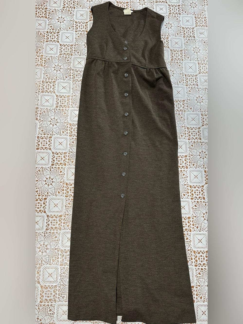 Vintage Byer California Brown Maxi Dress Girls 13/14 Tie Back 90s